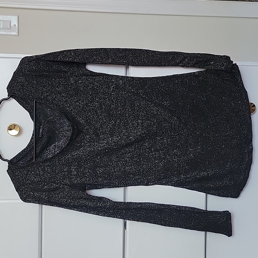 Express black with gold long sleeve top